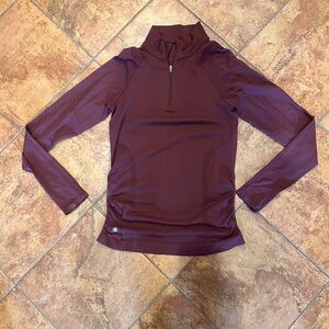 Athleta Maroon Quarter-Zip Top Small